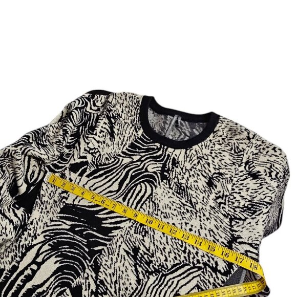 Anthropologie Ruffled Sweater Knit Mini Dress, Printed, Long Sleeve, Size Medium - Picture 4 of 9